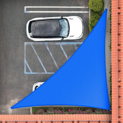 200 GSM Blue Triangle Sun Shade Sail - Customized for Your Space - Picture 3 of 11