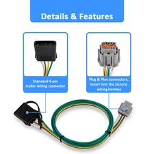 Trailer Tow Hitch Wiring Harness For Nissan Frontier 2005-2025, Xterra 2005-2015