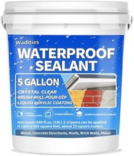 Liquid Waterproof Sealant Clear - 5 Gallon, Wadities Wall Bathroom Roof