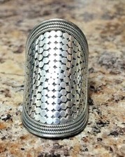 Dot Curved Sterling Silver Ring, 925, Size 7, Width 1.75",Length 1.5", NWT