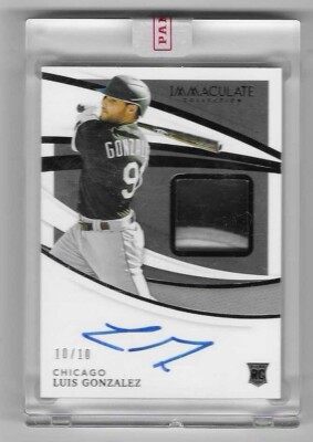 2021 IMMACULATE COLLECTION LUIS GONZALEZ BLACK 10/10 AUTO PATCH RC #IMA-LG