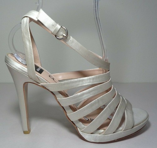 Dolce Vita Size 8.5 M RISO Ivory Satin Heeled Sandals New Women's Shoes - Picture 2 of 12