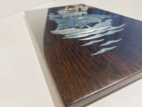 New! Vintage Soviet Wall Souvenir Sailboat Wooden Scene Order of Lenin USSR 1970 - Picture 6 of 12