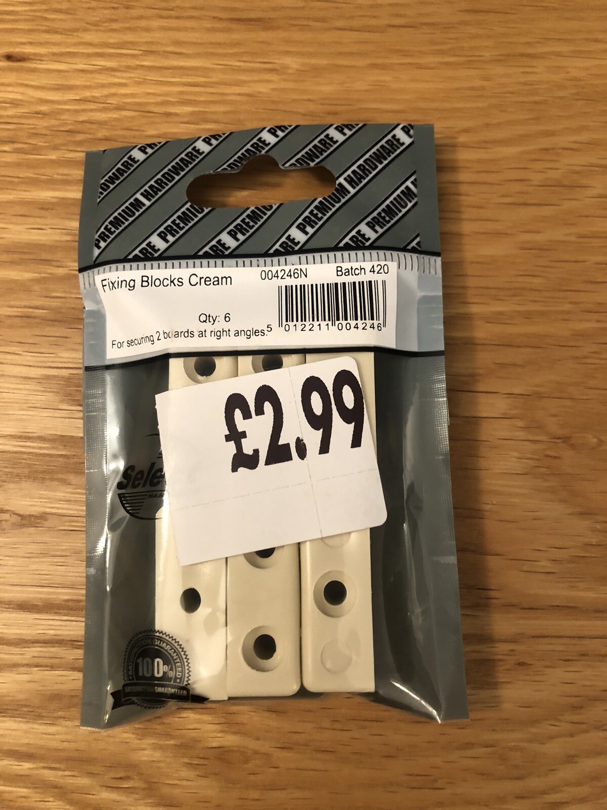Premium Cream Modesty Blocks Kitchen Cabinet Cupboard Fixing Joint Connector