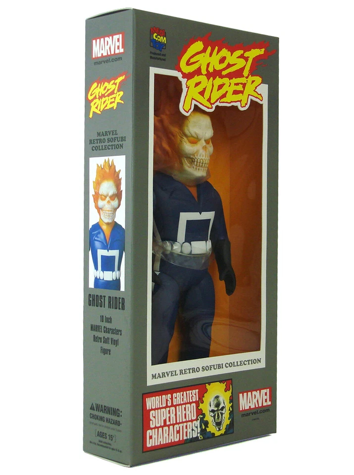 Figura Retro Colección Sofubi Marvel Medicom Ghost Rider Totalmente Nueva En Caja Foto 2 de 4