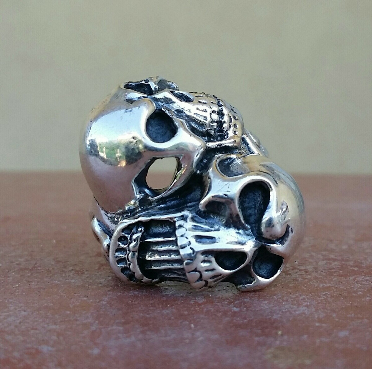 Anello In Argento Sterling 925 A Forma Di Serpente E Teschio - Foto 7