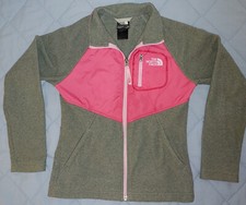 The North Face Zip-Up Fleece Girls Size 10/12 Gray  Pink-NF0A2U50DYY