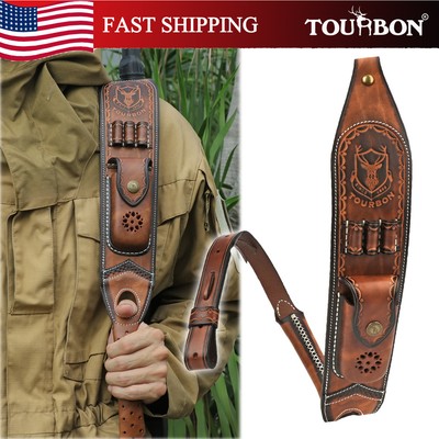 TOURBON Gun Sling Rifle Ammo Carry Strap Knife Sheath Tools Carry Pocket Gift US