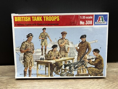 Vintage Italeri 1/35 Scale British Tank Troops No. 308 Model Kit New
