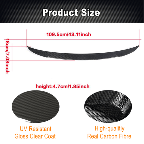 Für Maserati Ghibli M157 SQ4 2014-20 Carbon Heckspoiler Spoiler Heckflügel Lippe - Bild 7 von 12