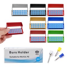 3pc Dental 24 Holes Burs Holder Silicone Block for High and Low Speed Burs