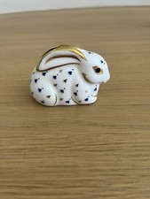 Royal Crown Derby Paperweight- Baby Rabbit- Gold Stopper- Boxed