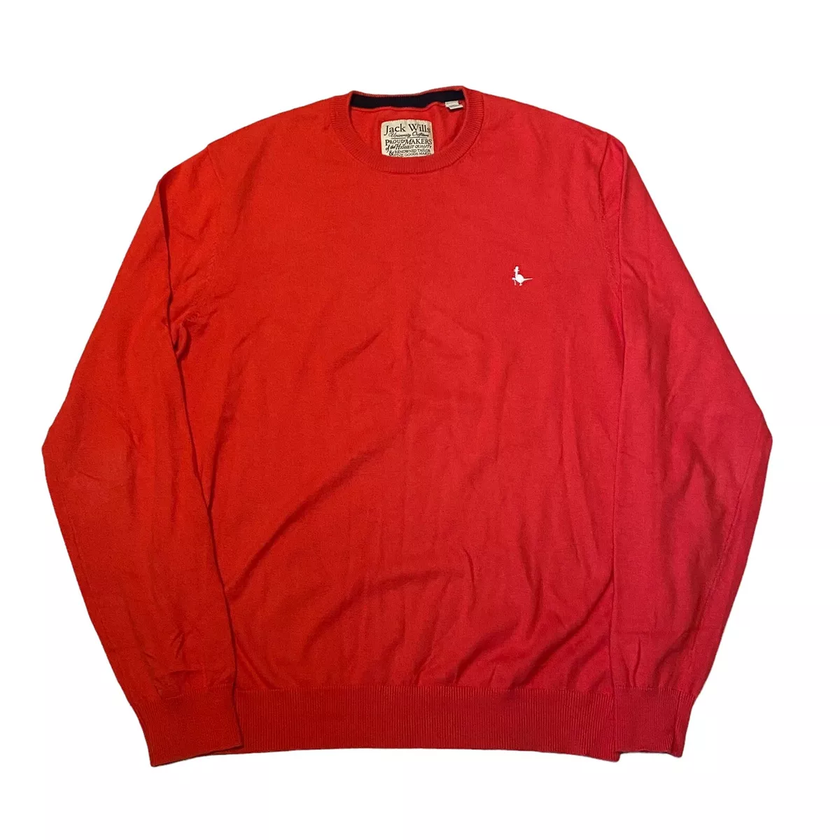 Jack Wills Jumper Cotton Cashmere Red Pullover Sweatshirt Large eBay