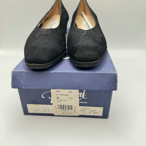 Vintage Rangoni Firenze Black Casual Heel Women’s Size 7.0 AA Italian NOS - Picture 4 of 4