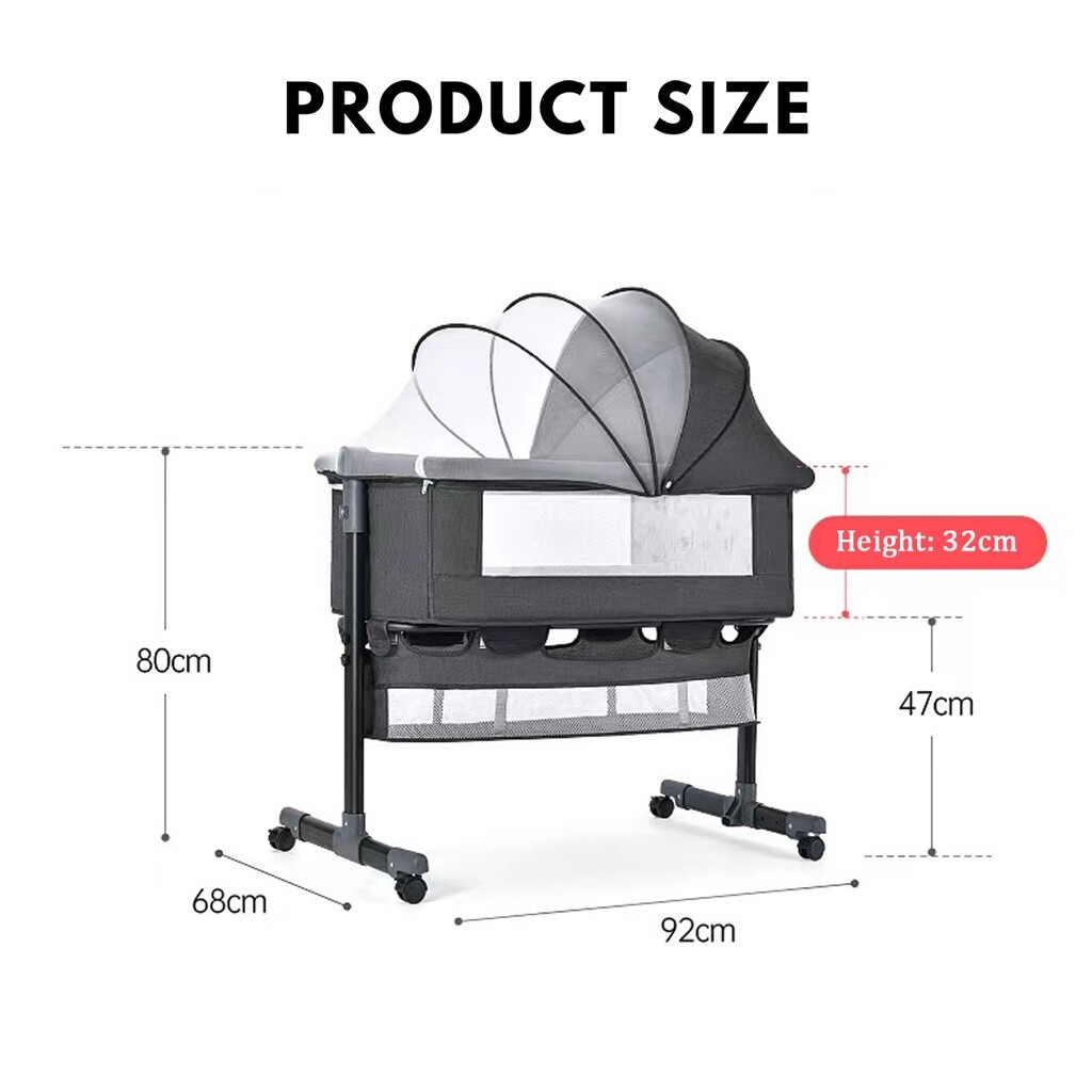 Baby Cot Crib Bedside Co Sleeper Infant Newborn Bed Portable