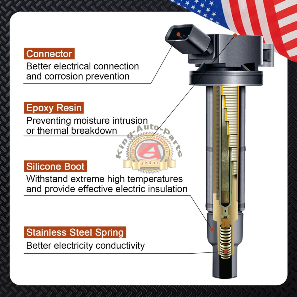 4x Ignition Coil For Toyota Camry RAV4 Highlander Solara Scion 2.4L UF333 C1330 Foto 4 de 4