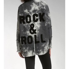 Elan Dari Shacket (rock & Roll) Jacket Black And White Tie Dye Sz M Women Nwt