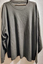 Abercrombie & Fitch, Men-2XL, Long Sleeve Grid Waffle Shirt, Olive