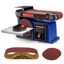 WORKPRO 4 in x 36 in Belt  6 in Disc Sander with 6pc Sandpaper Belt Disc Sander