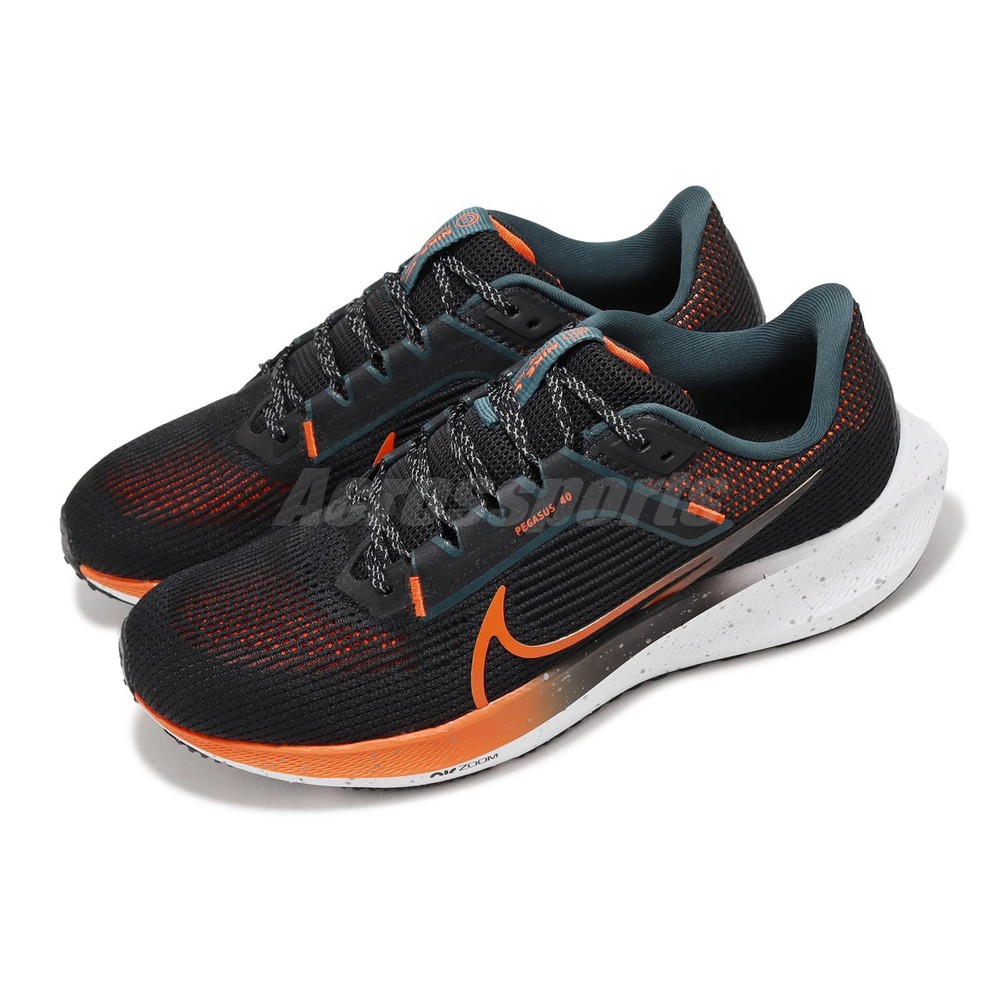 Nike Air Zoom Pegasus 40 Black Safety Orange Men Running Jogging Shoe FQ8723-010