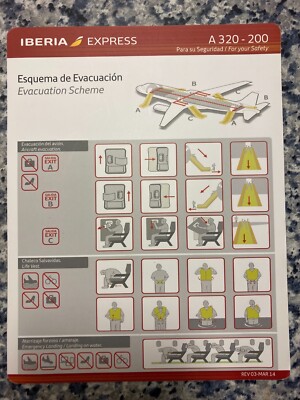 Safety Card Iberia Express Airbus A320-200 REV 03-MAR 14