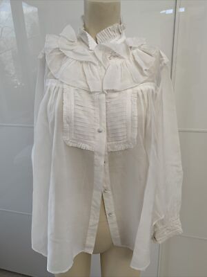 Class Roberto Cavalli Blaise Size 12 Ivory Color With Ruffles Excellent Cond.