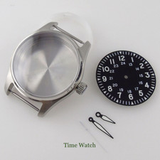 39mm Sapphire Watch Case Black Dial Hands For NH35 Movement 200M Waterproof Date