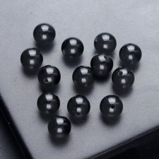 50pcs Natural Black Agate Stone Half Drilled Hole Beads 6mm Round Ball DIY