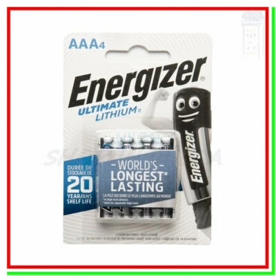 ENERGIZER Lithium AAA 4 Pile litio Batterie ULTIMATE ministilo !!!SCADE 2039!!!
