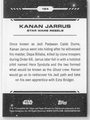 2024 Topps Chrome Star Wars | Kanan Jarrus (Base) #124 - Picture 2 of 2