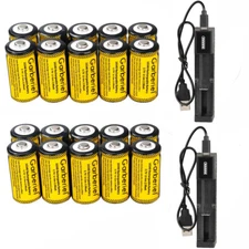 Lot 16340 Battery 2800mAh RCR123A Rechargeable 3.7V Cell Batteries / Charger