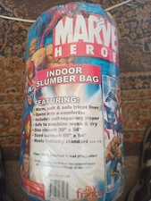 New MARVEL COMICS HEROS BAG PILLOW  Slumber Roll Up SPIDERMAN HULK IRONMAN NICE
