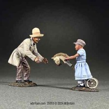 W. Britain - "Grandpa s Little Gift" Grandpa Grandson with Hobby Horse 35053