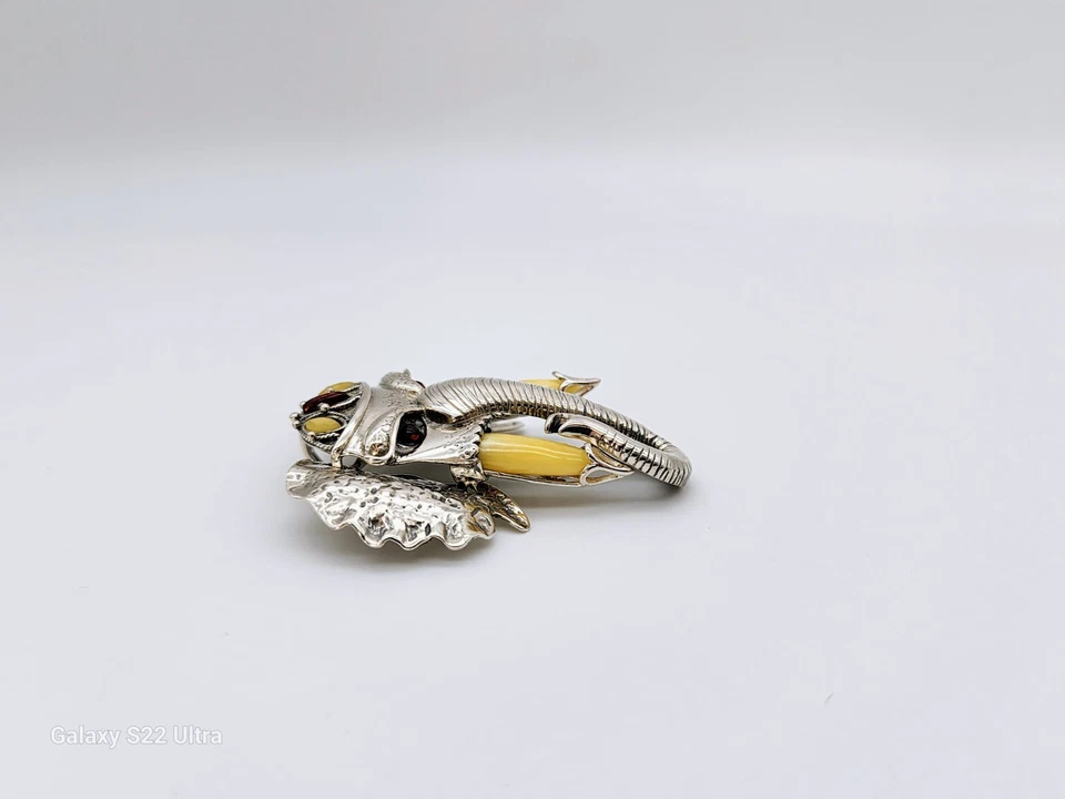 ¡NUEVO COLGANTE ELEFANTE CON OREJAS MÓVILES PLATA ESTERLINA MACIZA Y ÁMBAR MULTICOLOR! Foto 4 de 4