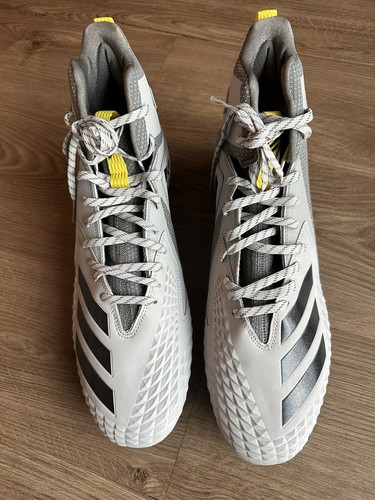 Adidas Gray and Yellow Freak X Carbon High Men's Football Cleats Shoes Size 15 - Picture 3 of 8
