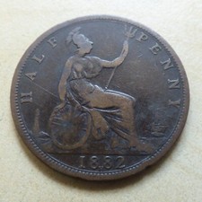 Victoria Half-Penny 1882 H Good Grade (myrefn749)