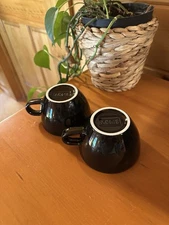 Acme Cappuccino Cups Mugs Set of 2, Black, Medium