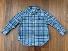 Ralph Lauren Polo Plaid Long Sleeve Button Down Shirt Kids Baby Toddler 24 M