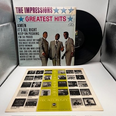 THE IMPRESSIONS - GREATEST HITS ABC-PARAMOUNT MONO LP IN SHRINK w/Inner Vinyl VG