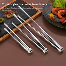 Stainless Steel Grill Tongs BBQ Meat Clip Kitchen Utensils Camping Tool UK