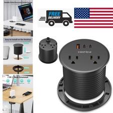 Desk Grommet with 4 AC Outlets and 3 USB Ports for Easy Charging Solutions