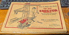 RARER A.C. GILBERT ERECTOR SET C. 1938 WELCOME TO ERECTORVILLE 10 1/2 MANUAL/CAT