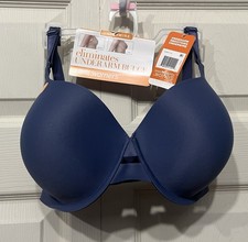 NWT Warner  s Blissful Benefits Underarm-Smoothing Underwire Bra, Blue,Size 36D