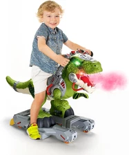 Dinosaur Ride on Toy Cars for Kids, Toddler Electric Ride on Toys with Music, Li