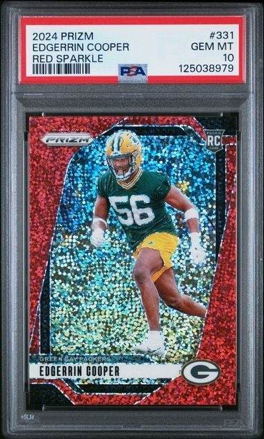 PSA 10 EDGERRIN COOPER 2024 Panini Prizm Red Sparkle #331 Rookie SSP Packers 📈