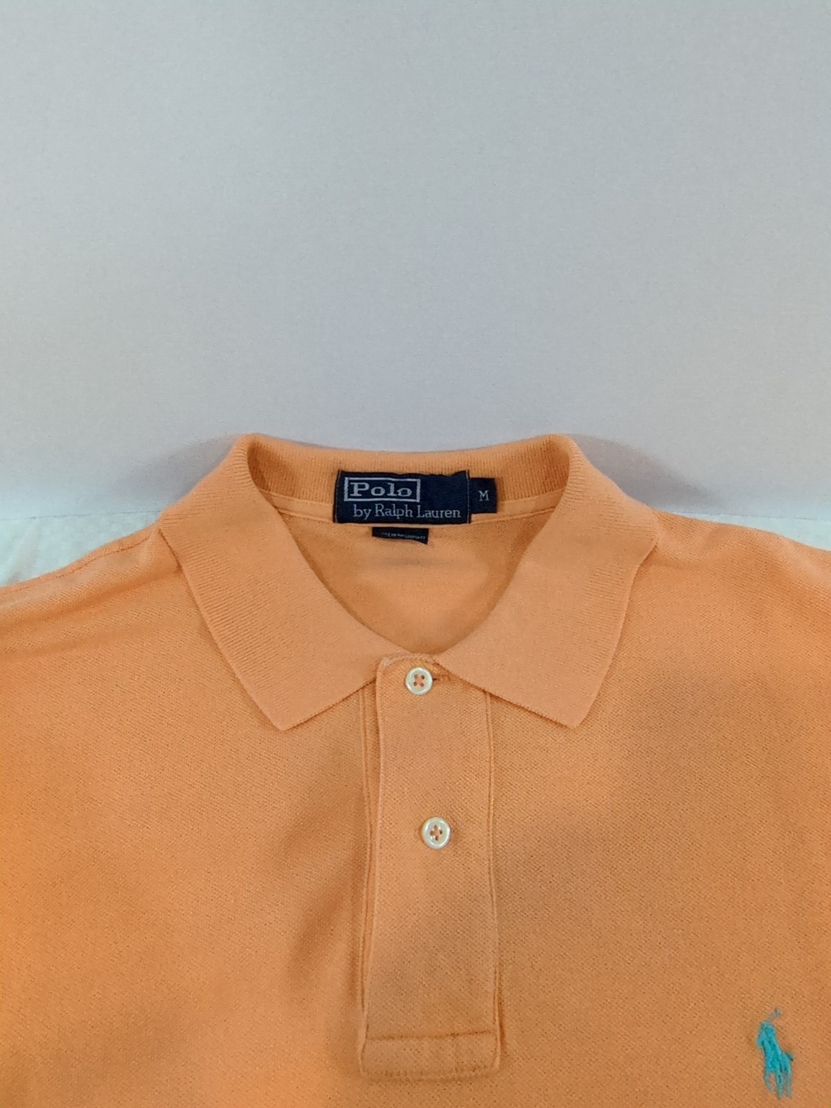 Polo Ralph Lauren vintage camicia manica corta uomo arancione M media piccola pony