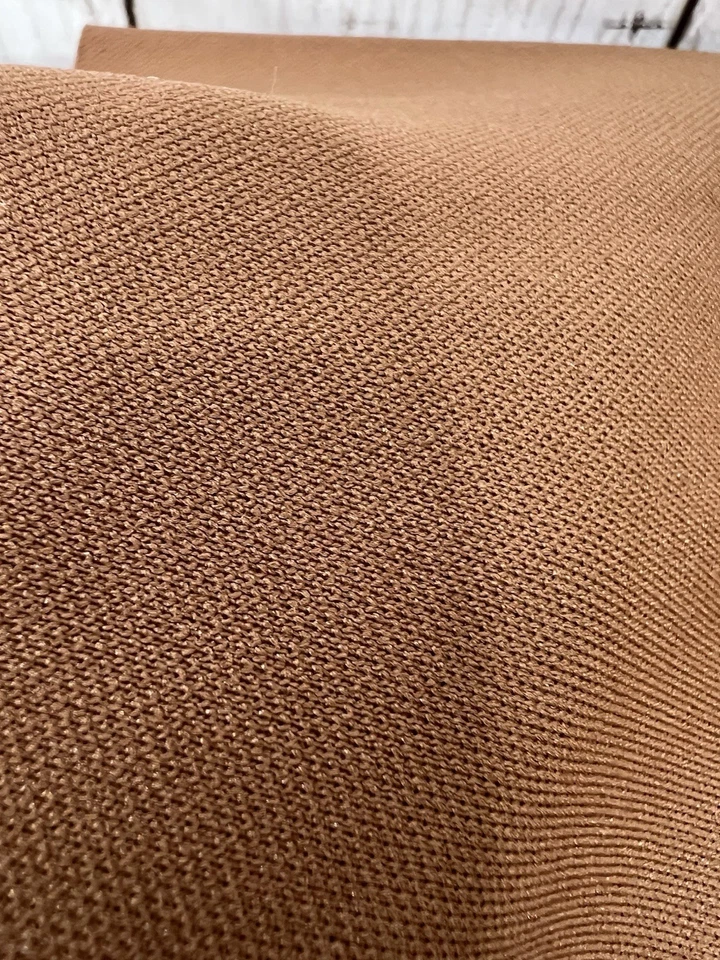 Solid Brown Polyester Fabric 1/2 Yard 58" Wide Unbranded Mid Weight Knit Vintage - Image 2 of 4