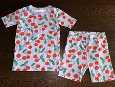 Lilac Hanna Andersson Short Organic Cotton Pajamas PJ Cherries Sz 140 10