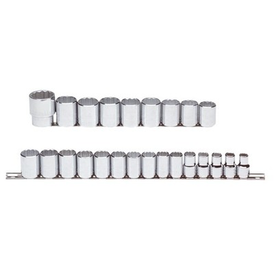 Proto J54211 1/2in Drive 24pc Metric 12-Point Socket Set TorquePlus