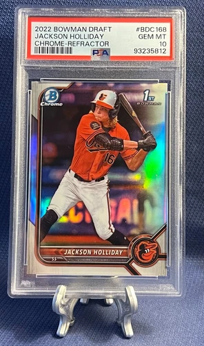 2022 Bowman Chrome Draft Jackson Holliday 1st Refractor #BDC-168 PSA 10 Orioles